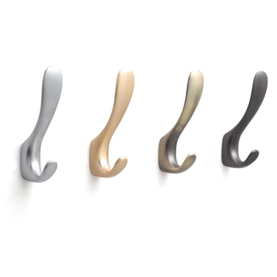 Oukali Hot Selling Matt Black Household Zinc Alloy Metal Wall Hook Coat Hook Wall Mounted Clothes Door Hooks